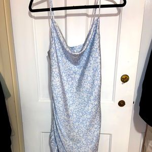 Blue and White Garage Cowl Neck Dress